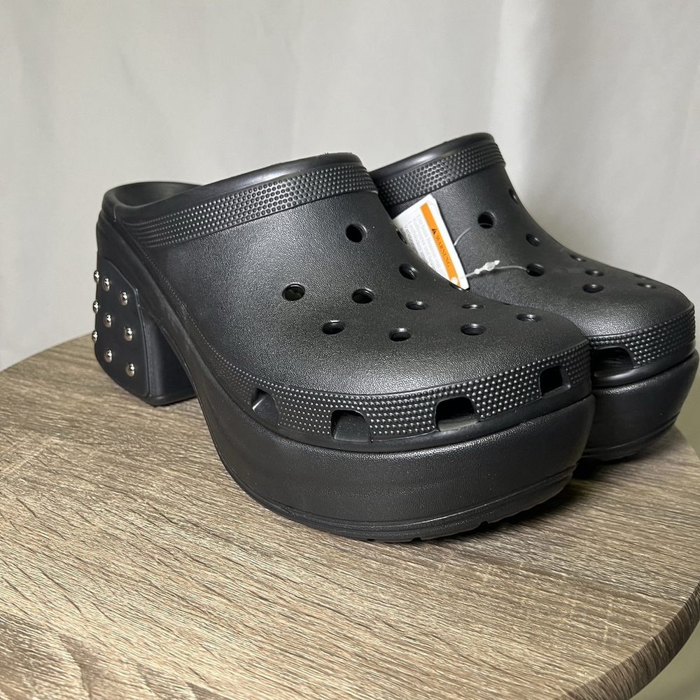 Crocs Siren Studded Heel Clog Black Mens 11 Platform Studs Shoe Slip On Y2K